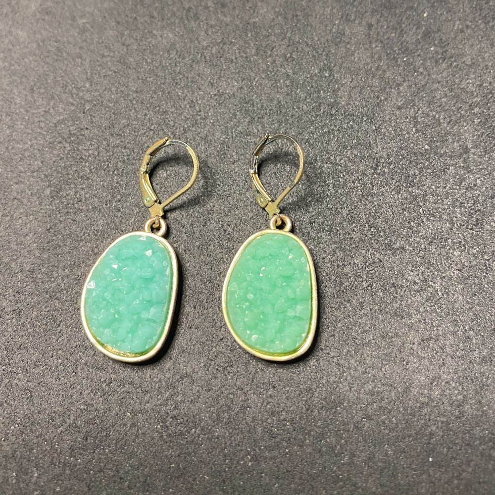 Light Blue Druzy Crystal Earrings